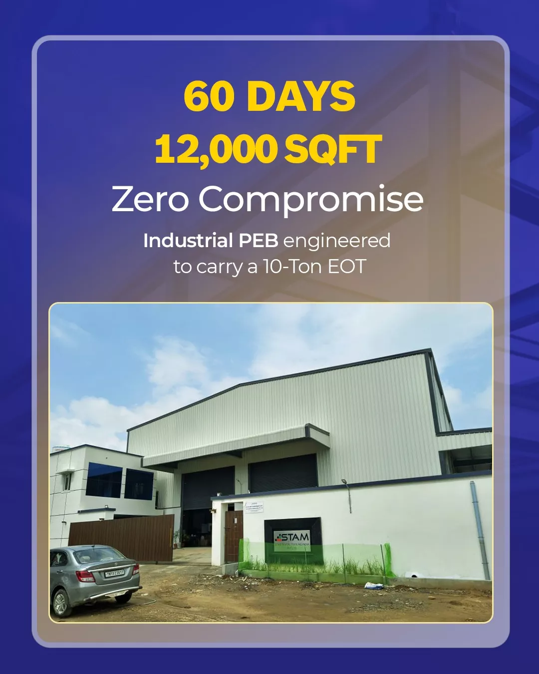 12000 sq.ft pre engineered building in Chennai