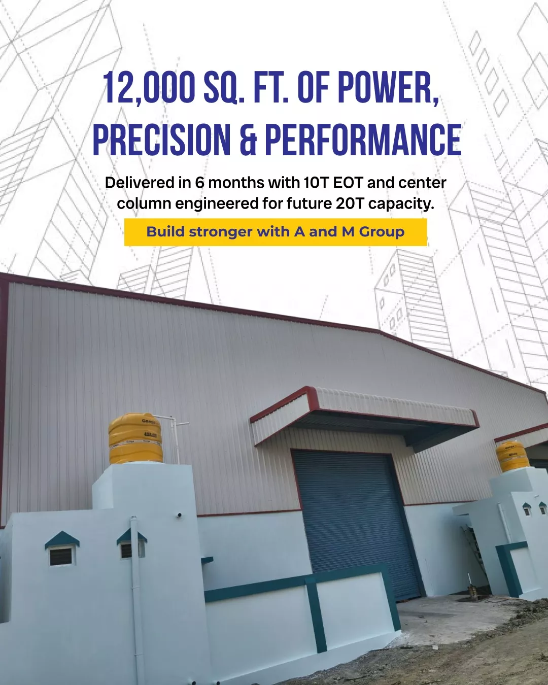 12000 sq.ft warehouse pre engineered building in Chennai